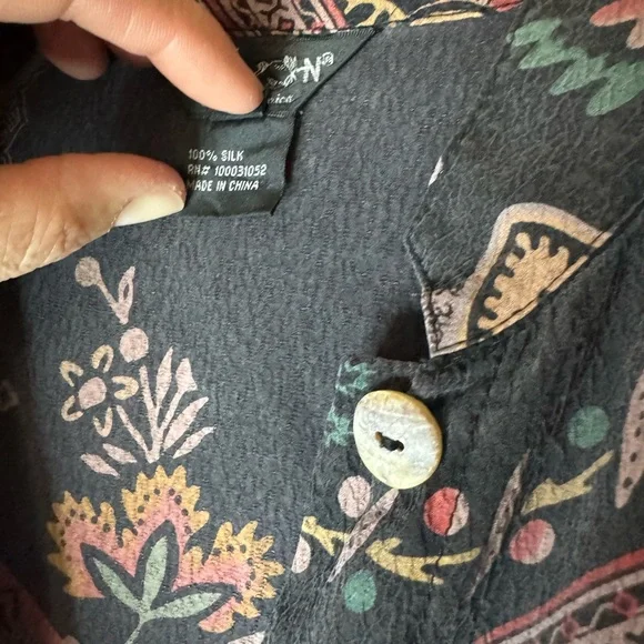 Citron Silk Button Down Shirt - Picture 6 of 7